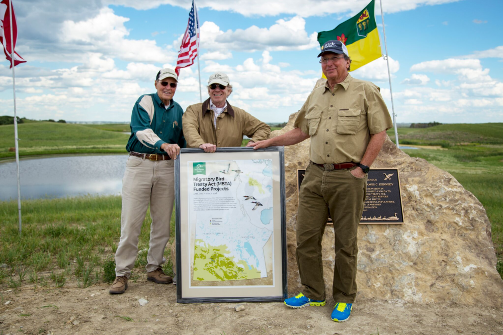 Dave Grohne, John Childs and Jim Kennedy provided critical matching funds so DUC could access $15.48 million through the Migratory Bird Treaty Act.