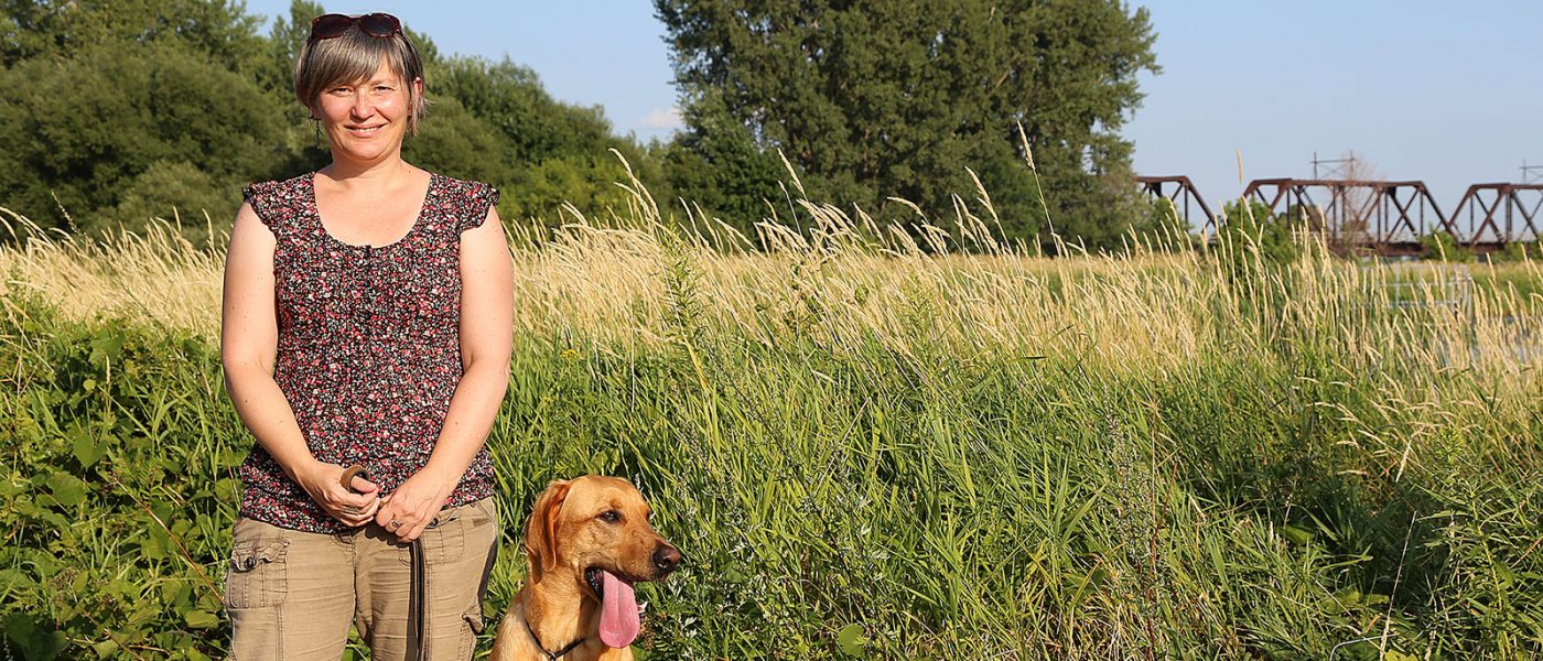 Ex-Montrealer Sandrine Brindejonc lives across the road from Ruisseau de Feu, in sight of the primary wetland. “We love it here in Terrebonne. We have all the amenities of the city—and look at our view,” says Brindejonc.