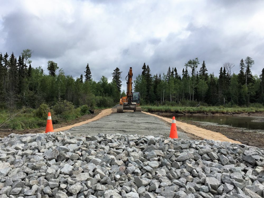 The earthen dyke and spillway at Townend Creek that manages water levels were rebuilt and refurbished by Nadeau Haulage & Excavation of Kapuskasing.