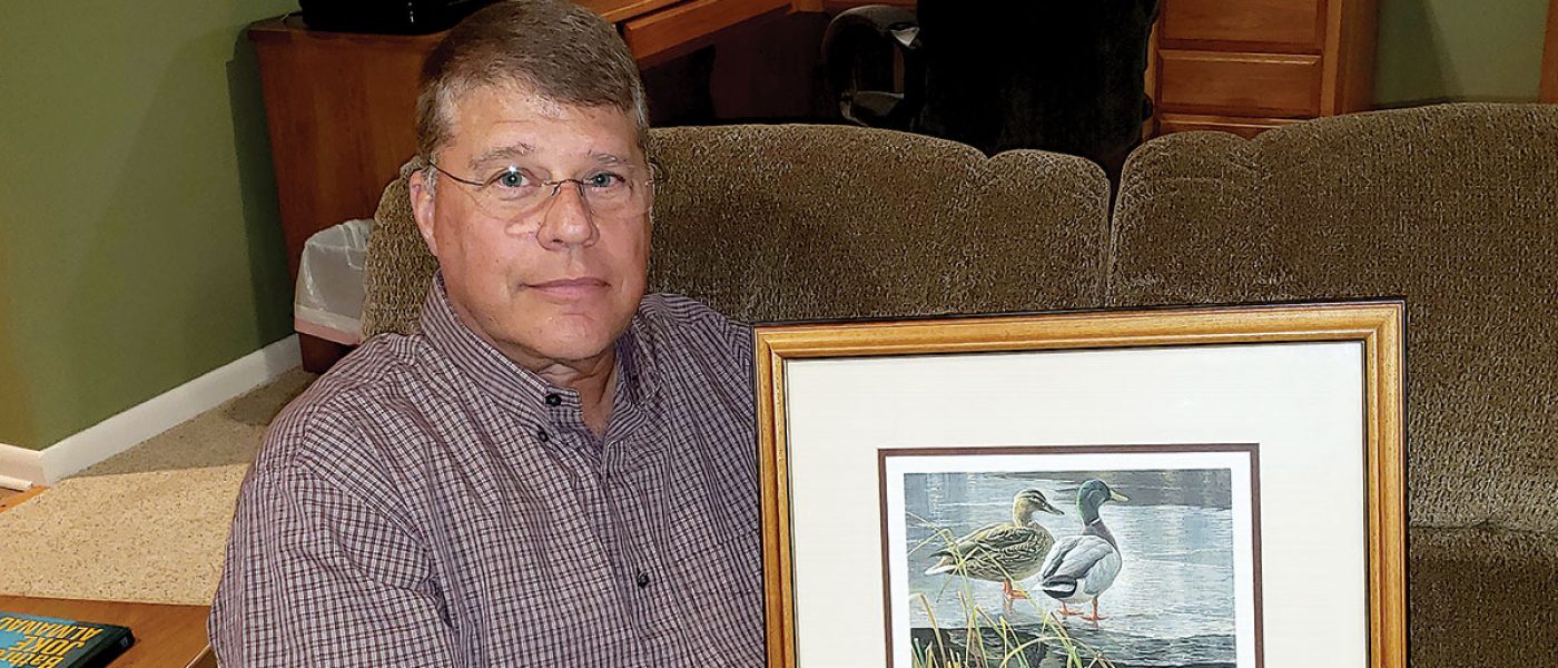 Tom Rosso, of Finksburg, Maryland, has the complete collection of all 35 Canadian duck stamp prints proudly displayed in his home. Rosso is not a waterfowler; he’s just passionate about the art, the majesty of ducks and the spirit of the program. “It’s one of those things that you look forward to doing every year,” says Rosso.