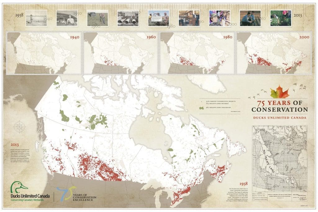 Ducks Unlimited Canada won first place at the 2013 Esri International User Conference for Single Map Product category & Special Interest Group Award. © DUC