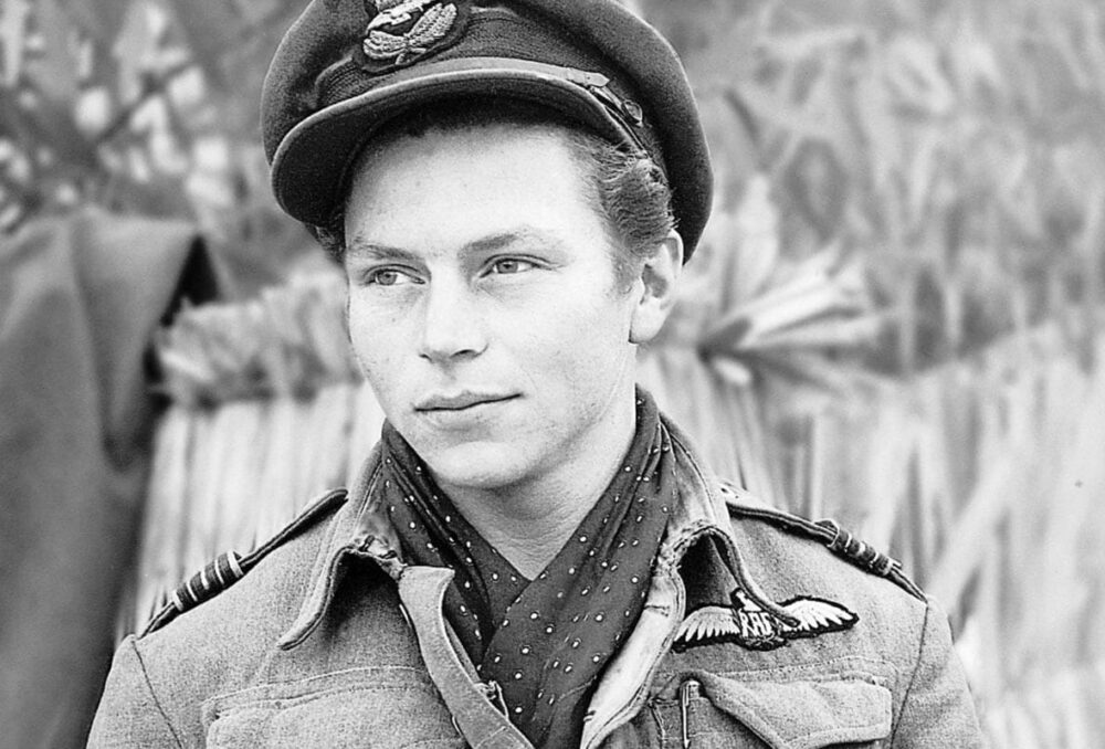 Flight Lieutenant Edwards is shown during his days when flying with the Desert Air Force in 1943, while serving with a squadron of the Royal Air Force.