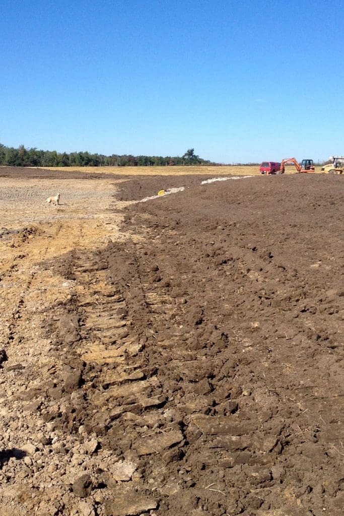 Work to transform a poorly drained area of the farm into a large, 10 acre wetland, begins.