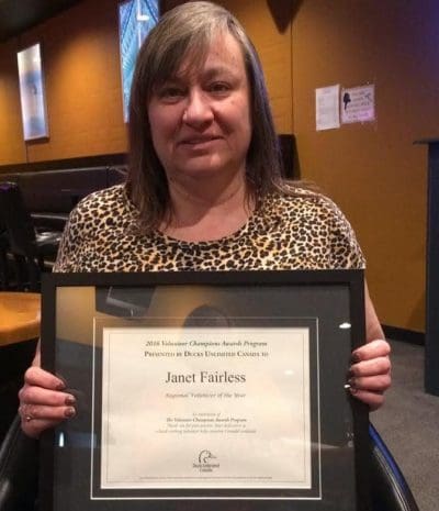 Janet Fairless honoured as DUC’s Volunteer of the Year for Alberta