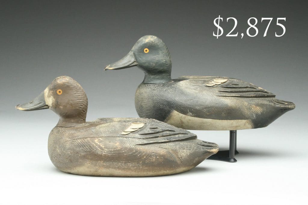 Pair of bluebill decoys