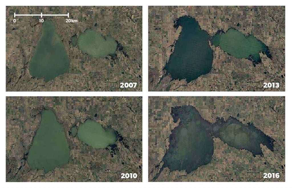 satellite images of Quill Lakes