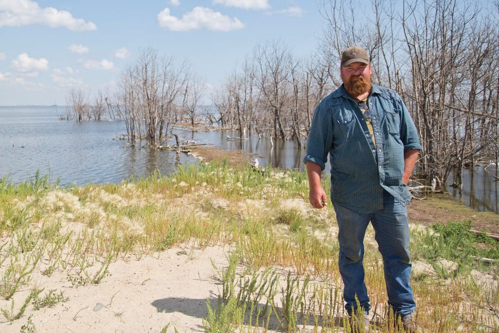 Farmer and flooding at Quill Lakes