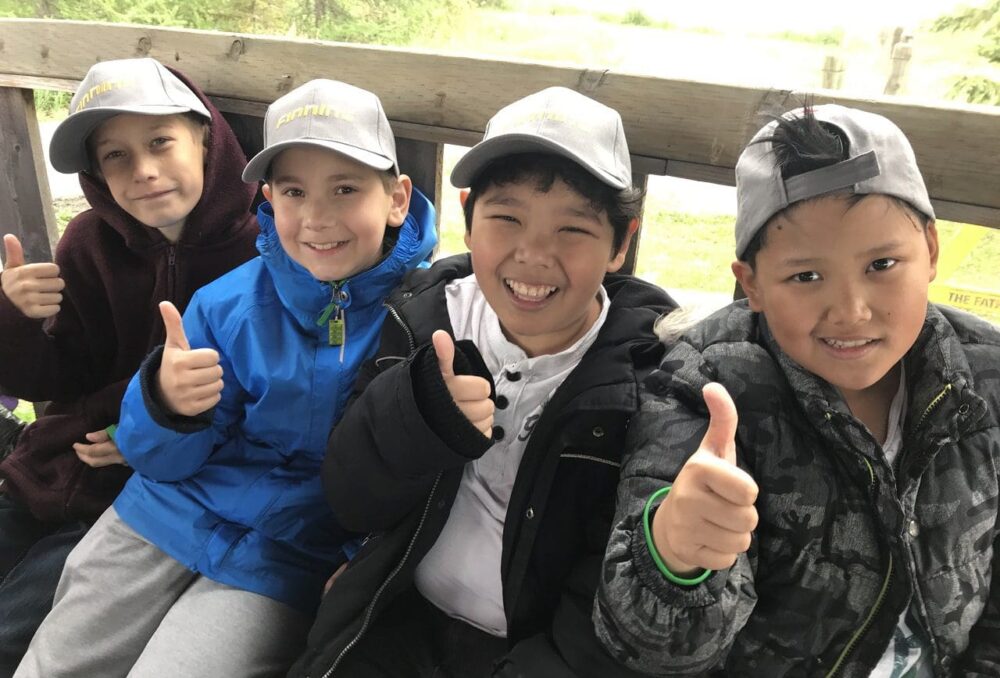 These Grade Five students were all smiles as they learned about wetlands and conservation during DUC’s Wetland Discovery Days at the John E. Poole Interpretive Wetland located near Edmonton, Alta. Hands-on learning opportunities, like this one, are made possible thanks to the generous support of individuals, foundations and corporations such as AltaLink and Finning.