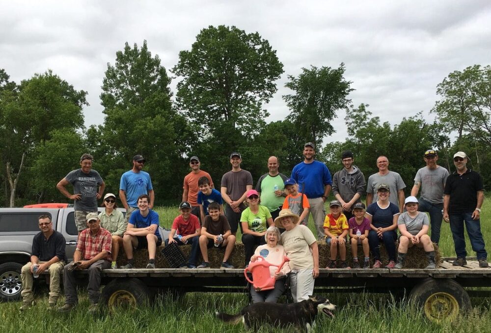 An old-fashioned bee enhanced the habitat adjacent to the new wetlands with 1,600 tallgrass plant plugs from the Aamjiwnaang First Nation.