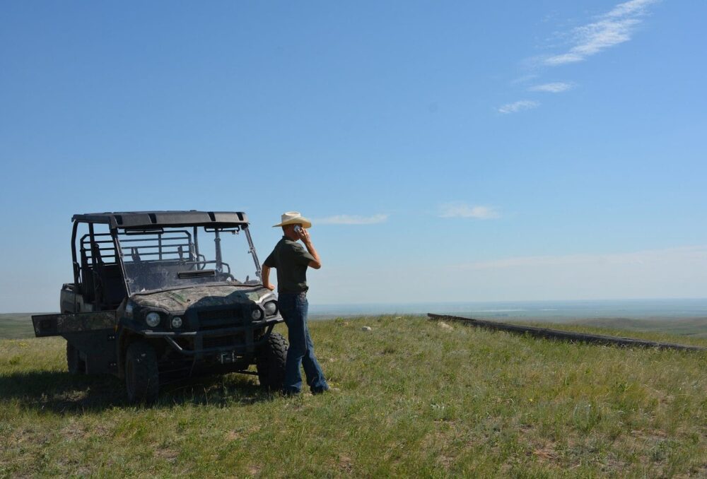 Jim Randle looks out over the grassland habitat at the Shell Buffalo Hills Conservation Ranch.