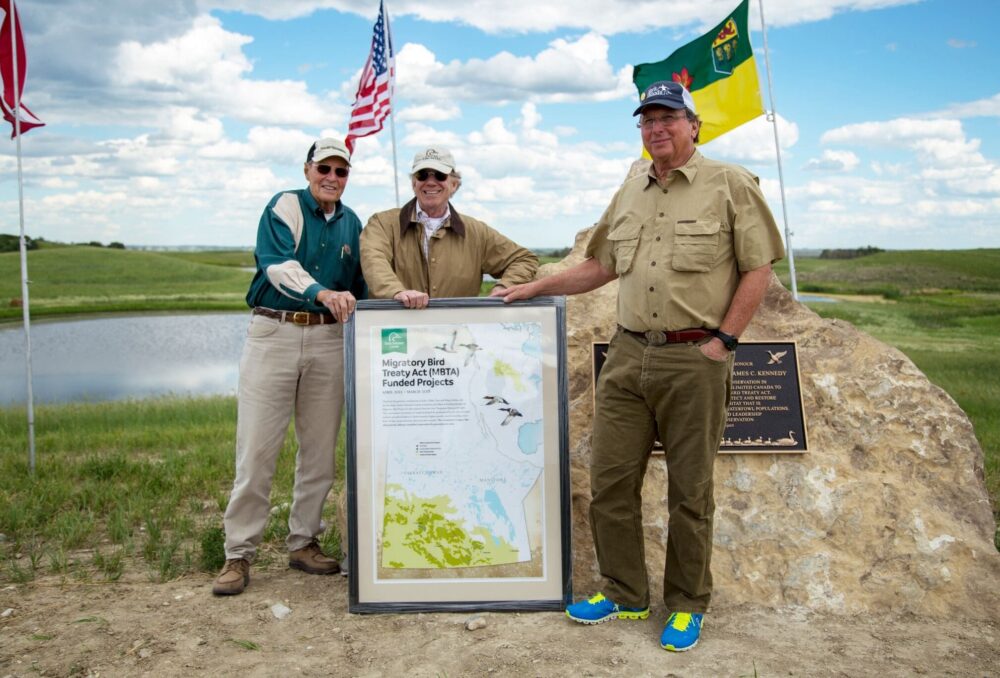 Dave Grohne, John Childs and Jim Kennedy provided critical matching funds so DUC could access $15.48 million through the Migratory Bird Treaty Act. 