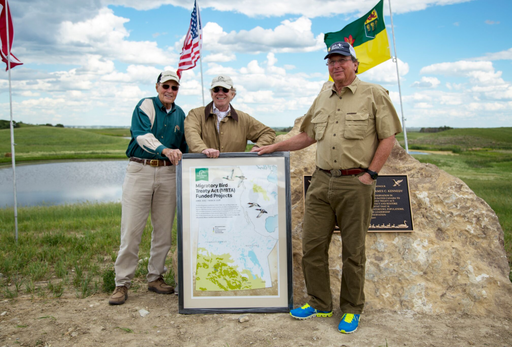 Dave Grohne, John Childs and Jim Kennedy provided critical matching funds so DUC could access $15.48 million through the Migratory Bird Treaty Act.