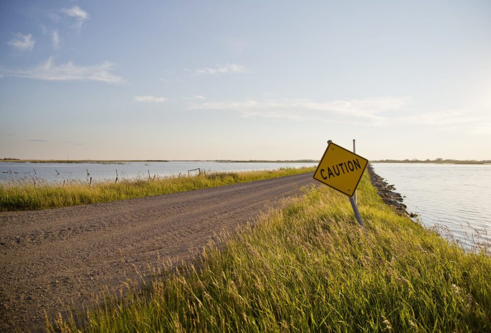 Floodwaters near the Quill Lakes.