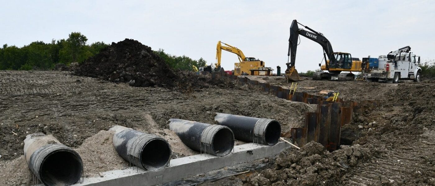 By mid-September the project at the South Reader outlet dam was complete.