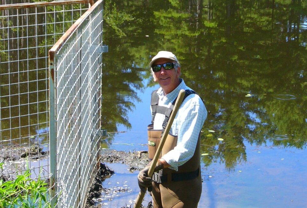 DUC contractor Jeff Beaver at a DUC habitat project.