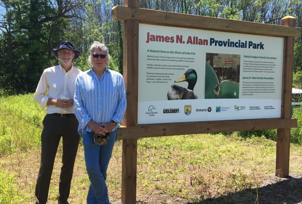 Honoured guests Scott and Phil Allan recently joined the other funding partners at the park that honours their grandfather’s memory.