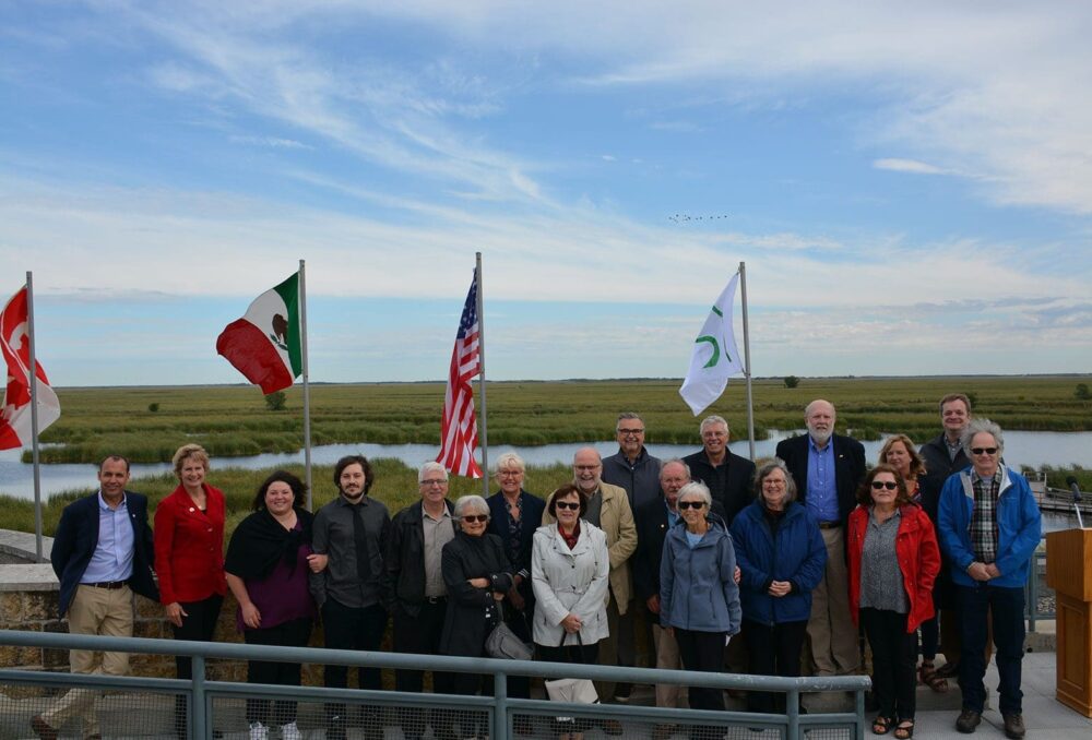Friends and colleagues gather at Oak Hammock Marsh to celebrate the 2019 North American Waterfowl Conservation Honour Roll inductees.