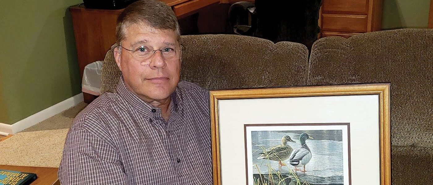 Tom Rosso, of Finksburg, Maryland, has the complete collection of all 35 Canadian duck stamp prints proudly displayed in his home. Rosso is not a waterfowler; he’s just passionate about the art, the majesty of ducks and the spirit of the program.  “It’s one of those things that you look forward to doing every year,” says Rosso. 