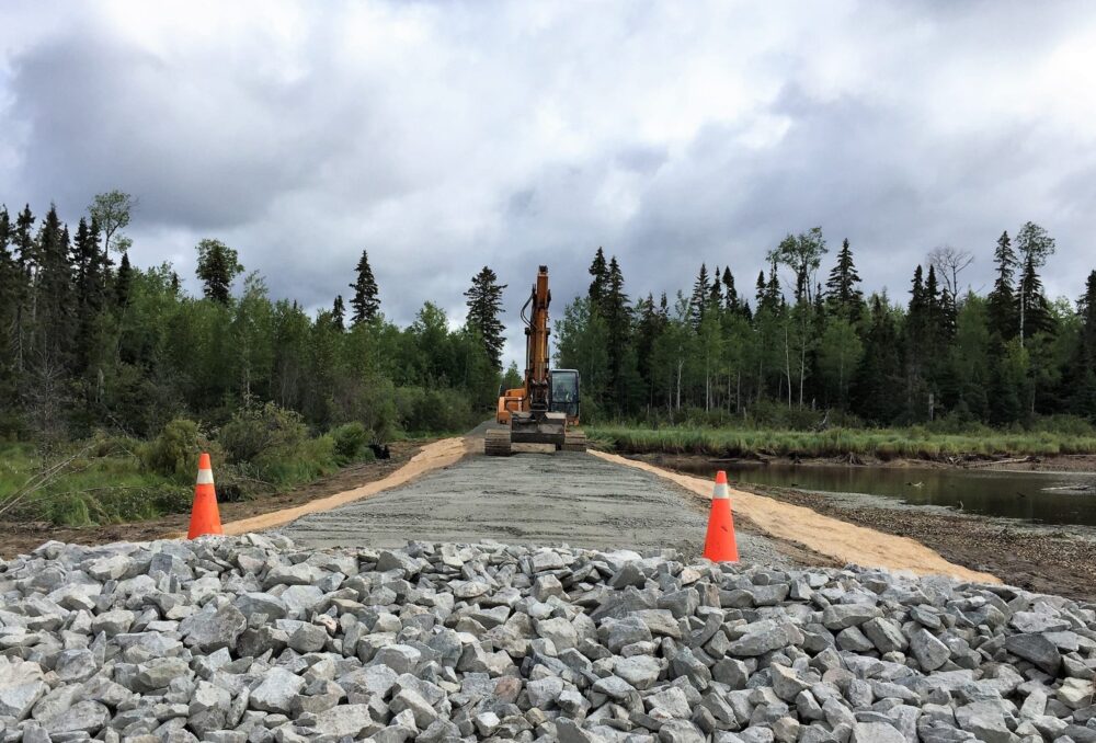 The earthen dyke and spillway at Townend Creek that manages water levels were rebuilt and refurbished by Nadeau Haulage & Excavation of Kapuskasing.