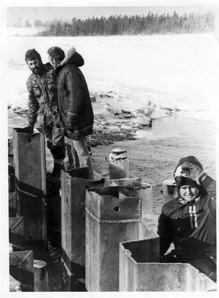 Working on the original water control structure in the 1980s, when DUC took sole management of Fullerton's Marsh as a freshwater marsh.