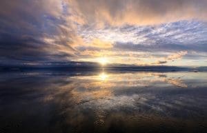 Sunset on the shoreline of Westham Island