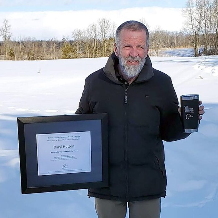 Caption: DUC volunteer Daryl Hutton is an avid hunter, fisherman and conservationist.