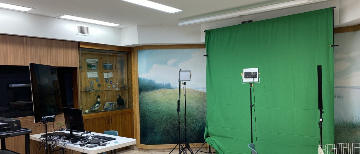 Green screen set up in the virtual 