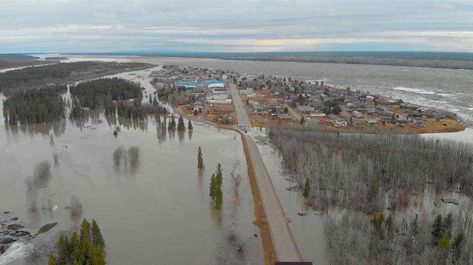 High water levels near Fort Simpson, Northwest Territories