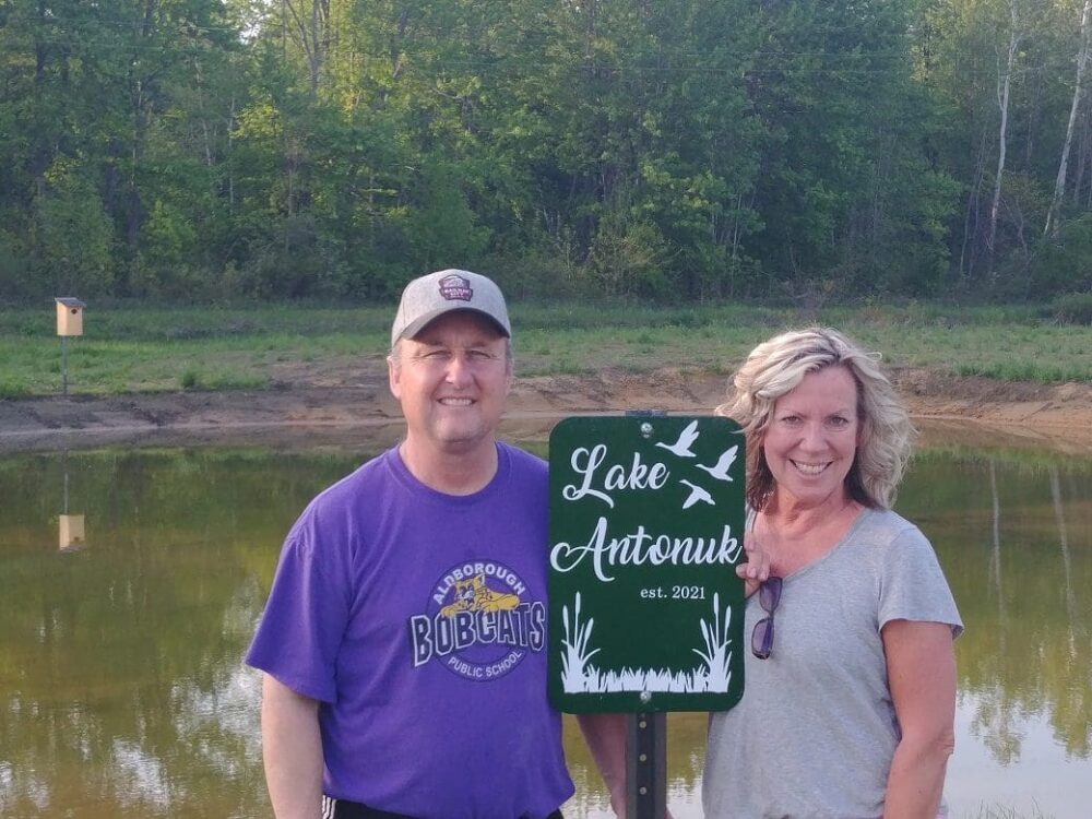 Scott and Linda Dunn have a newly created small wetland at their family farm on the shores of Lake Erie. 