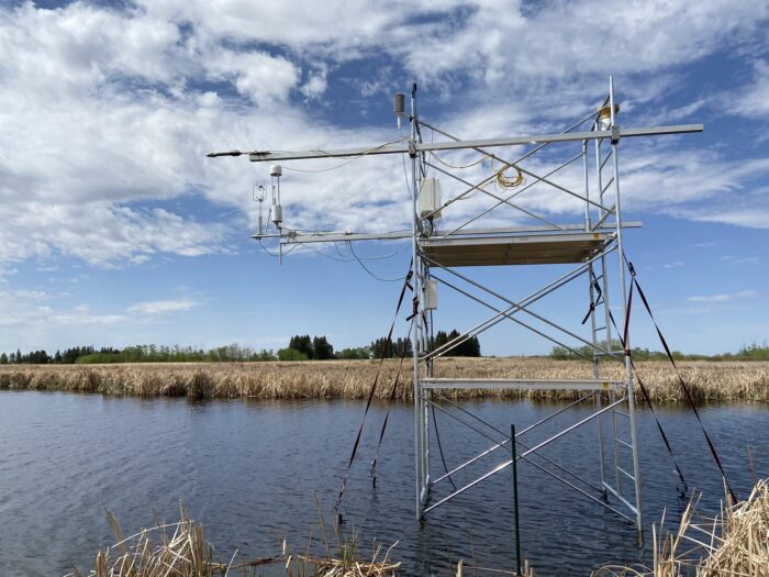 The study also revealed that gaps remain in the existing data. DUC and other research partners are working to address some of them. The flux tower pictured here is one of two installed at a prairie wetland monitoring site in southwestern Manitoba. Others are being installed in coastal salt marshes in B.C. These will help scientists like Badiou quantify the flow of carbon dioxide and methane from these types of wetlands and help inform conservation decisions to maximize the impact of our work. 