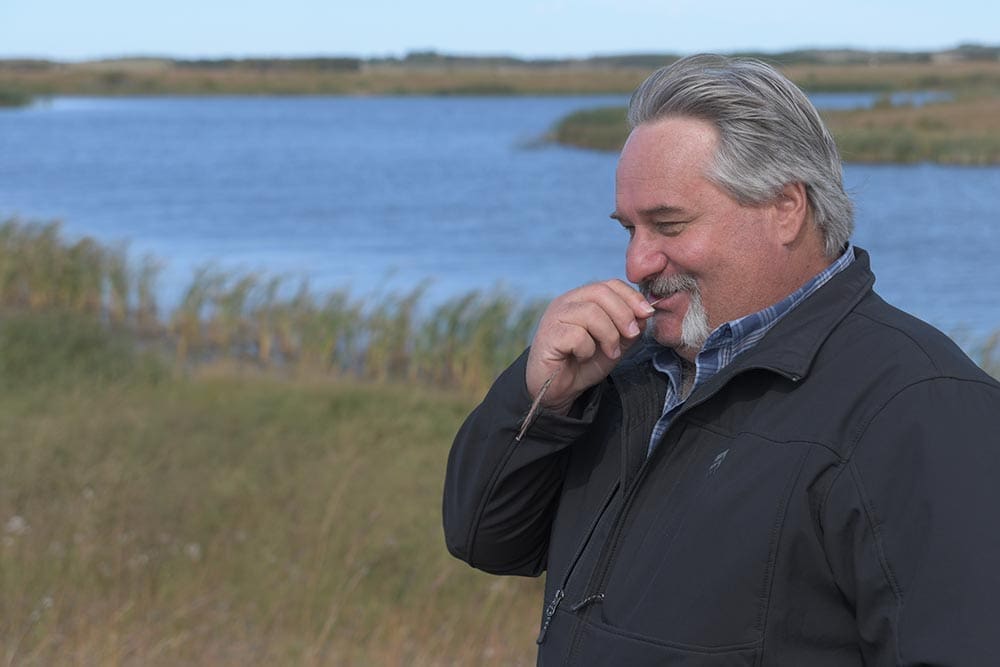 Glenn Babee on marsh and grassland near Riding Mountain National Park that he helped restore with Ducks Unlimited Canada. 