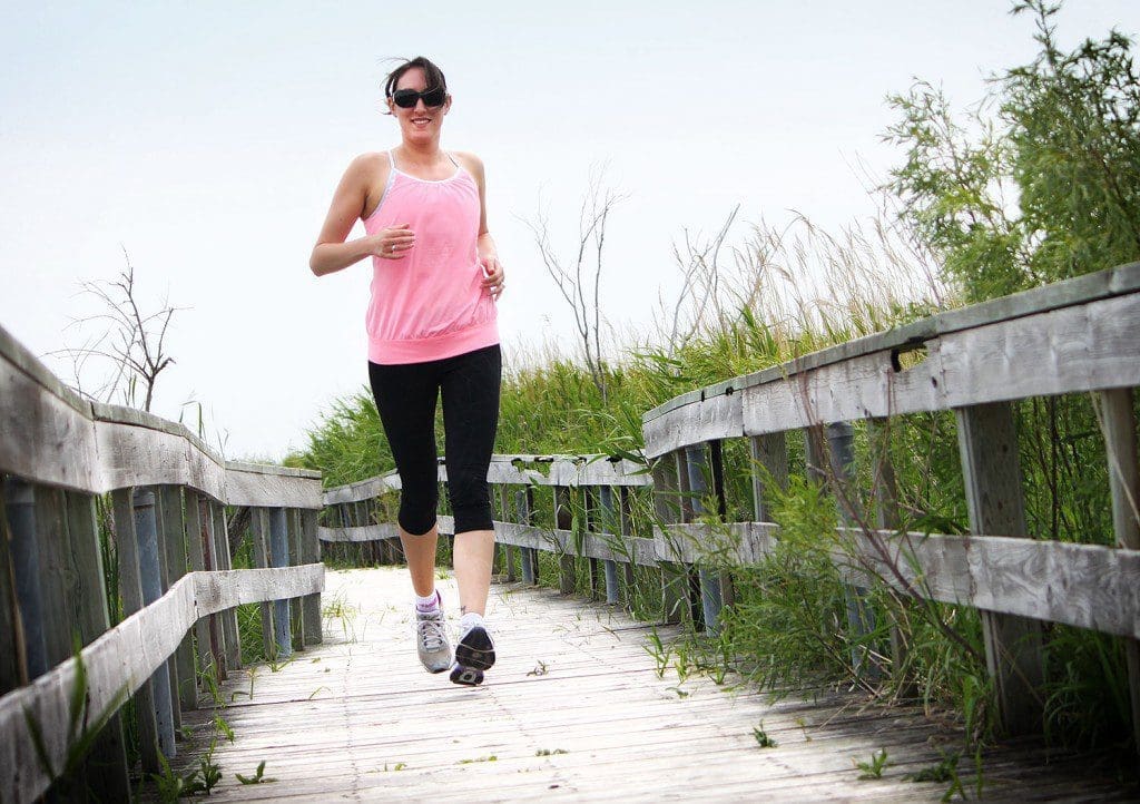 running in a wetland
