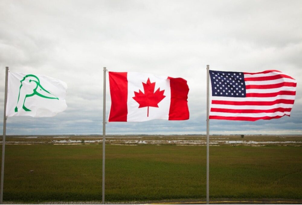 Ducks Unlimited Canada flag, Canadian Flag, United States Flag