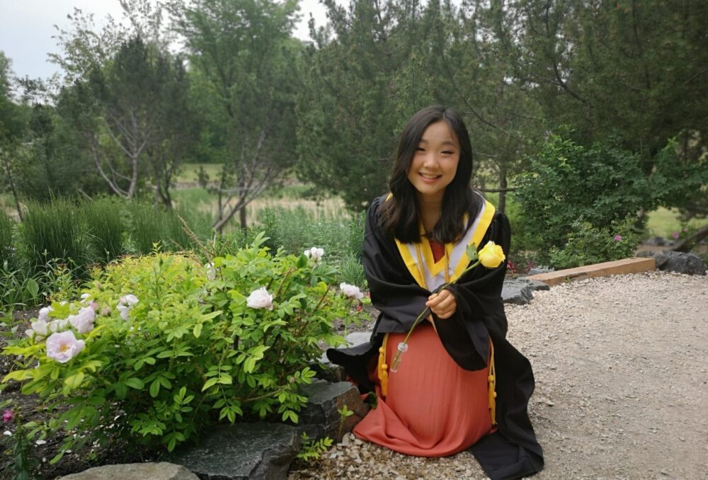 Joyce Ji on her graduation day at Fort Richmond Collegiate, Man.