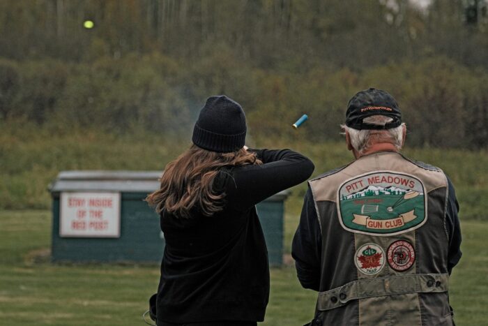 Alexa McFadden (left) shoots clays under the guidance of Dan Otway. Otway, one of three mentors featured in Under the Wing, is president of the Pitt Meadows Gun Club, a volunteer-run trap-shooting club that hosted Alexa as she learned how to handle a shotgun. He’s also a co-founder and member of the Pitt Waterfowlers club, which installs and maintains approximately 60 nest boxes annually for cavity-nesting ducks in the Pitt Addington WMA. “My mentors were incredible and played a huge role in my experience. I learned from being there, but also learned a lot from their expertise being passed on to me.  “At first, I was nervous (of learning to shoot before the hunt). A shotgun is a very powerful thing to be holding and a lot can go wrong if you’re not careful.  “I remember hitting the first clay and thinking it must be a fluke. Then I got a few more. I didn’t really have a standard to compare it to. After talking to my dad, I heard it was pretty good.” - Alexa McFadden