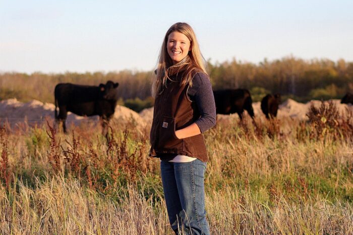 Kristine Tapley on her farm near Langruth, Man. 