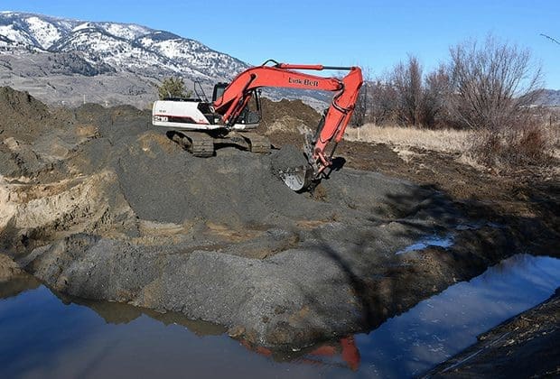 Ducks Unlimited Canada excavated nine new small wetlands aimed at providing habitat primarily for Spadefoots, but also for Tiger Salamanders. Both are species-at-risk in British Columbia.