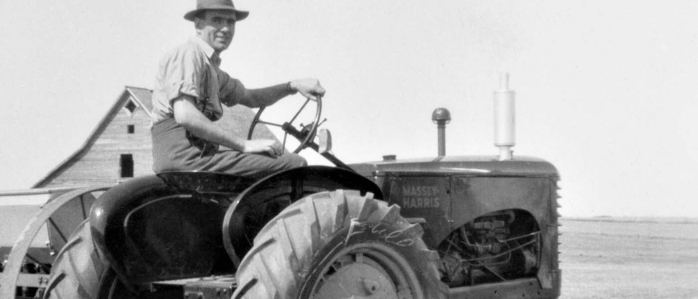 Roland Hamel on his farm near Alexander Manitoba 