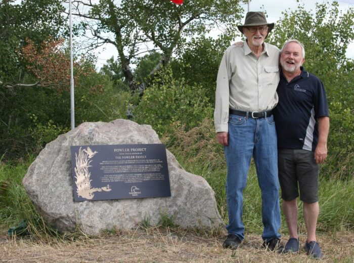Brian Fowler and former DUC staff Lee Moats formed a lasting friendship over their shared interest in advancing winter wheat across the Prairies.