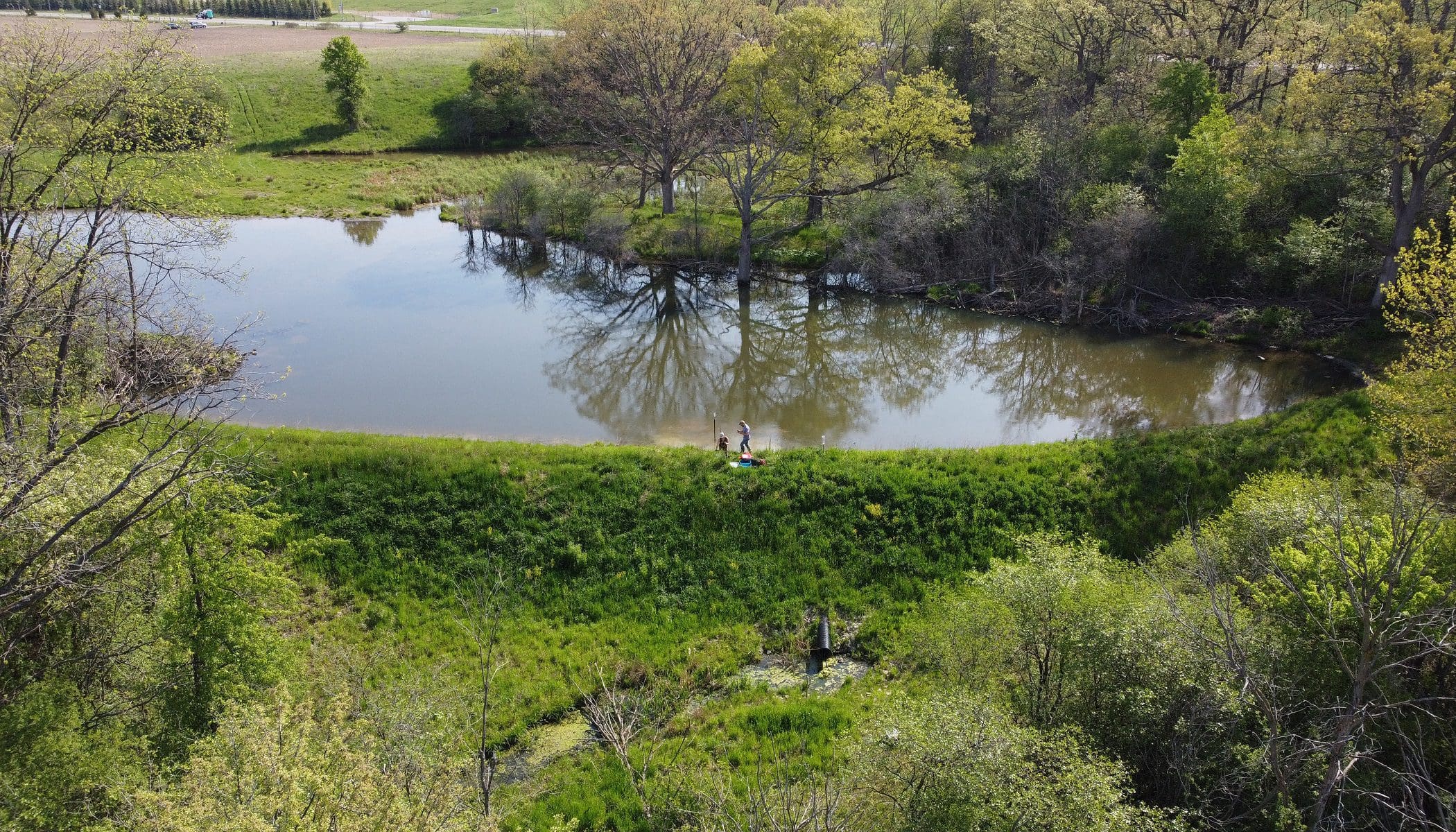 Scientists conducting field research in Ontario