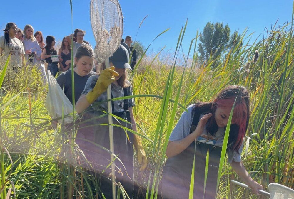 Students from the Vernon WCE heading out to remove invasive species