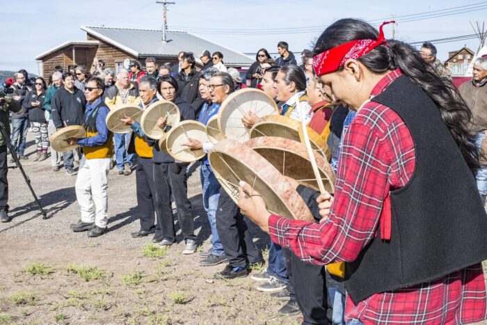 Celebrations in Łutsël K’é, NWT during the establishment of Thaidene Nene Indigenous Protected and Conserved Area.