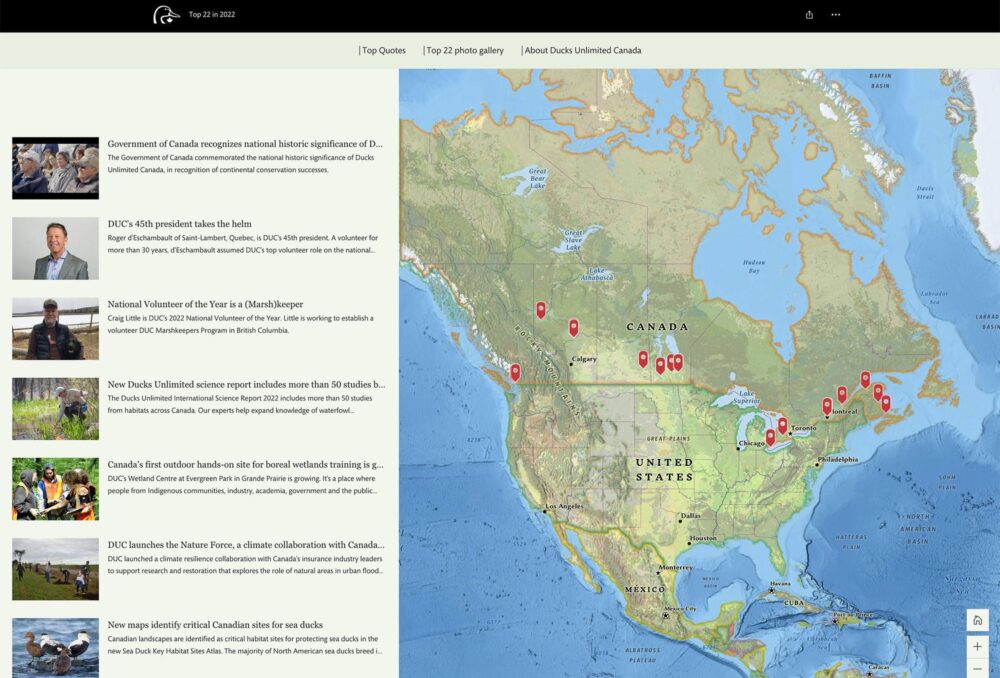 22 stories anchored on an interactive ArcGIS StoryMap