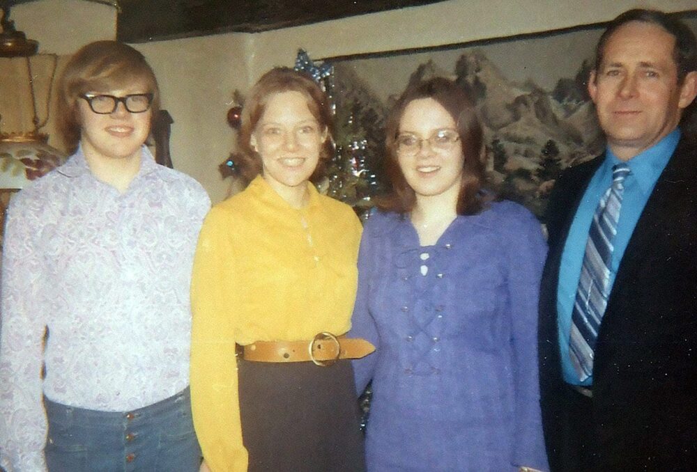 Carol (third from left) with brother Rick, mother Marguerite and father Tryggvi.