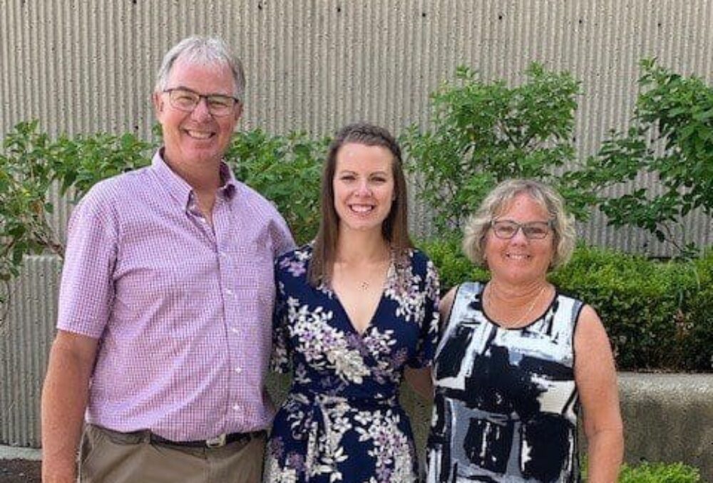 Randy and Lori Gofton with their daughter, Amanda, at the Gofton farm.