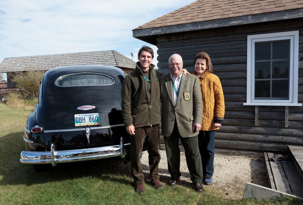 George C. Reifel (centre) with wife Wendy and son George, Jr. at DUC's 75th Anniversary Celebrations in 2013.  