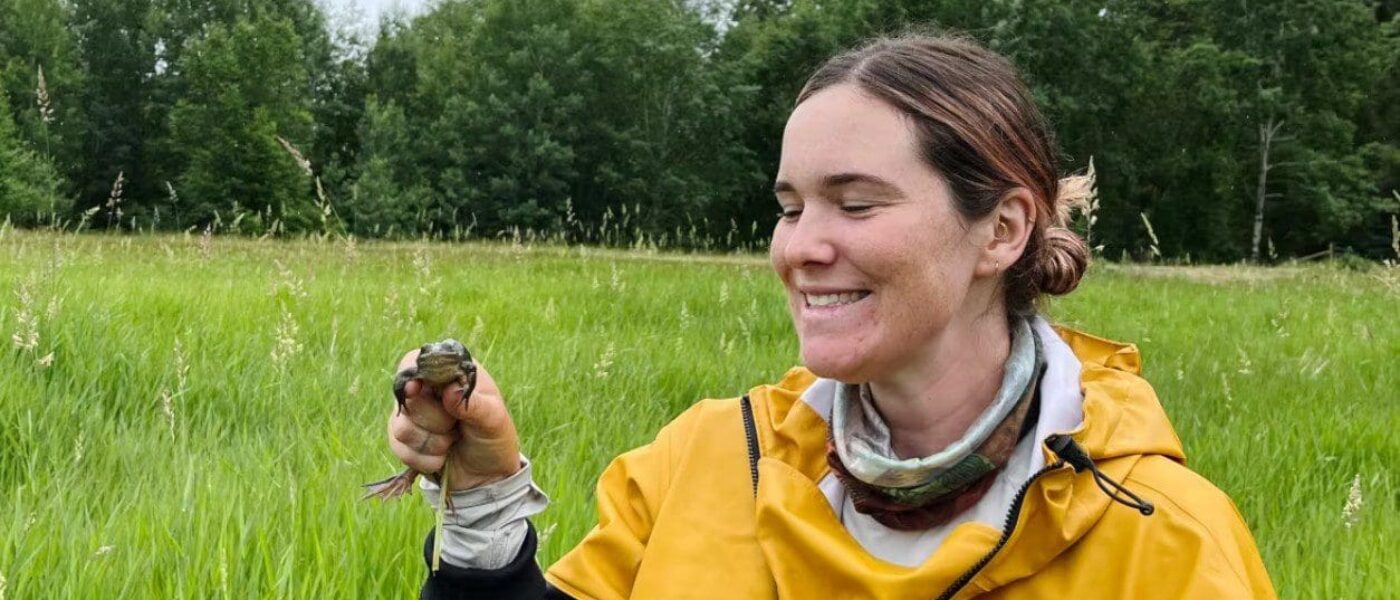Megan Winand, pictured, is one of the first to study the impacts of mitigation translocation, or the movement of animals from one location to 