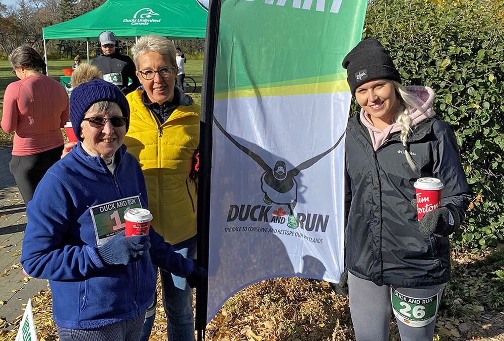Three generations led by 85-year-old Kathleen Diener joined the Duck and Run community fundraiser at Regina’s Wascana Lake.