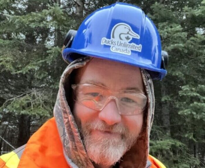 DUC project engineer Graham Janson on site at the Ste. Thérèse wetland rebuild.