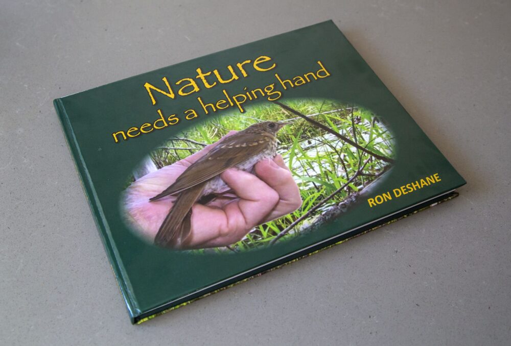 Cover of Ron Deshane's book: Nature needs a helping hand.  It's a project Deshane undertook to shed light on the roles, large and small, that people can play in supporting wetland conservation.